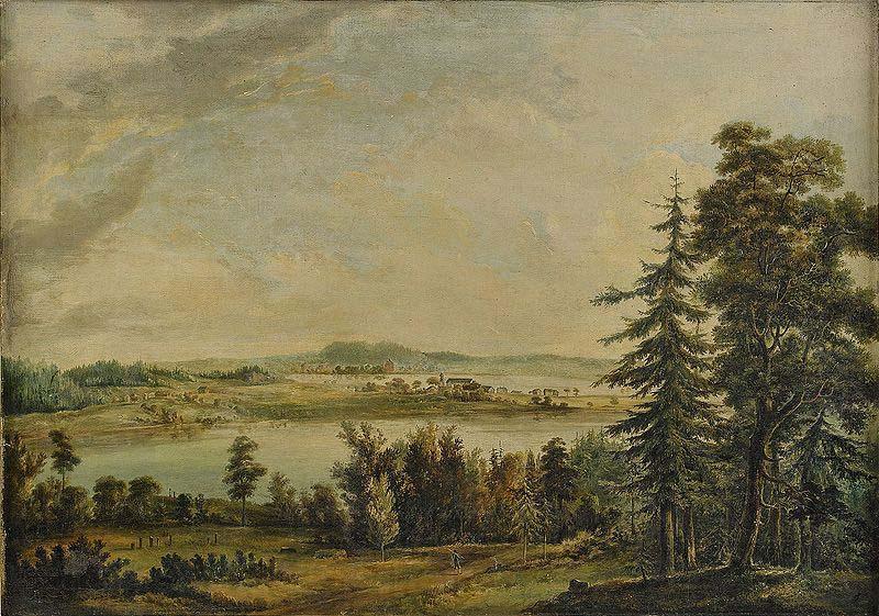 Carl Jonas Linnerhielm View over Hallsnas mansion Norge oil painting art